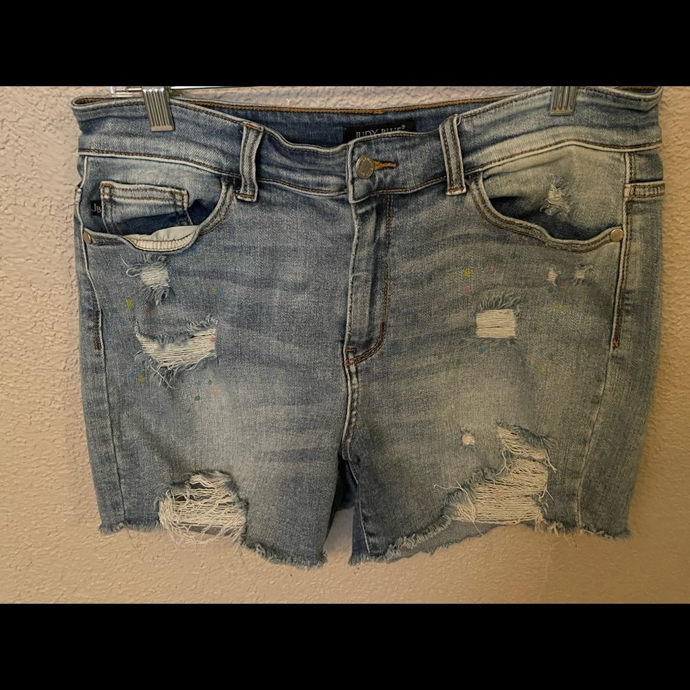 XL Judy Blue Paint Splatter